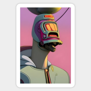 Weird-faced robot Sticker